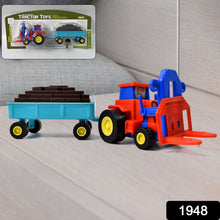 Plastic Tractor Toy Friction Powered Tractor with Bricks Trolley (1 Pc) - justgrabit.in | Just Grab It