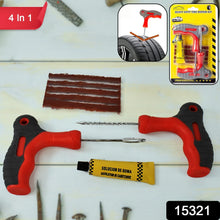 4 in 1 Universal Tubeless Tyre Puncture Repair Kit Tool Set - Justgrabit Inc.