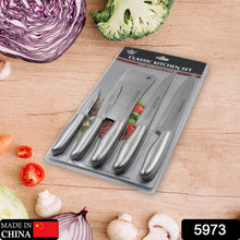 Big Size Professional Sharp Durable Quality Pack of 5 Kitchen Knives Set Basic Kitchen Tools - Stainless Steel Kitchen Gadgets (5 Pc Set) - justgrabit.in | Just Grab It