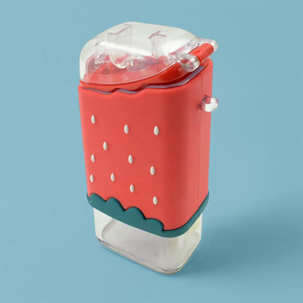 Portable Cute Water Bottle for Kids, Unique Ice Cream Shape water cup, sicle Shaped Plastic Kettle with Straw, Adjustable Shoulder Strap, BPA free, Leakproof (300 ML) - Justgrabit Inc.