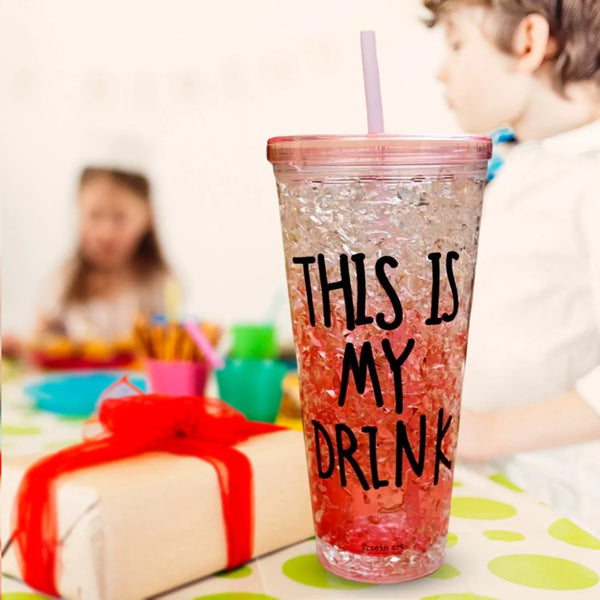 Plastic Creative Cold Drink Cup, Reusable Tea Coffee Tumbler with Lid and Straw, Double Wall Plastic Drinking Sport Bottle, Travel Tumbler - Justgrabit Inc.