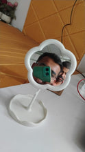 Flower - Shaped Makeup Mirror, Rotatable Makeup Mirror with Tray Table Vanity - justgrabit.in | Just Grab It