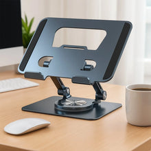 Aluminum Alloy 360°Rotating Bracket, Adjustable Laptop Stand, Portable Foldable Ergonomic Laptop Support - Justgrabit Inc.