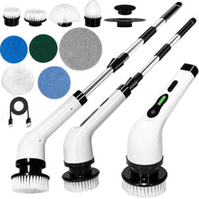 7 - in - 1 Electric Spin Scrubber Cleaning Brush with Extension Handle (1 Set) - Justgrabit Inc.