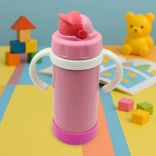 Stainless Steel Water Bottle With Handle & Straw Leak Proof, Rust Proof, Hot & Cold Drinks, Gym Sipper BPA Free Food Grade Quality, Steel fridge Bottle For office / Gym / School (350 Ml) - Justgrabit Inc.
