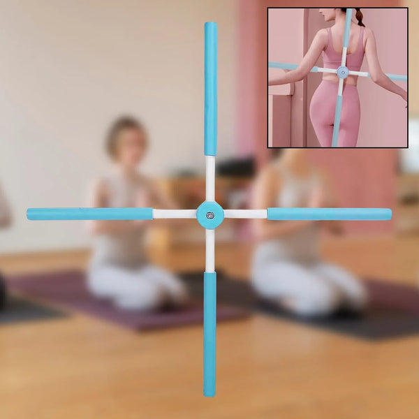 Posture Stretching Stick, Yoga Sticks Humpback Correction Open Shoulder Adjustable for Posture, Pain Relief Rotating Yoga Stick Retractable Dance Studio (1 Pc) - Justgrabit Inc.