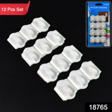 Small Adhesive Hooks for Wall Hanging Adhesive Hooks (12 pcs Set) - justgrabit.in | Just Grab It