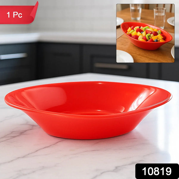 Plastic Marin Serving Bowl – Elegant Oval Deep Bowl (1 Pc / Red) - justgrabit.in | Just Grab It