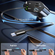 4 - in - 1 Super Fast Car Charger with Dual Built - In Cables, Dual USB Ports, - justgrabit.in | Just Grab It
