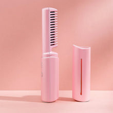 Rechargeable Mini Hair Straightener, Travel Portable USB Charging Cordless Hair Straightener Bursh, Three Temperature Adjustments Flat Iron Comb (1 Pc) - Justgrabit Inc.