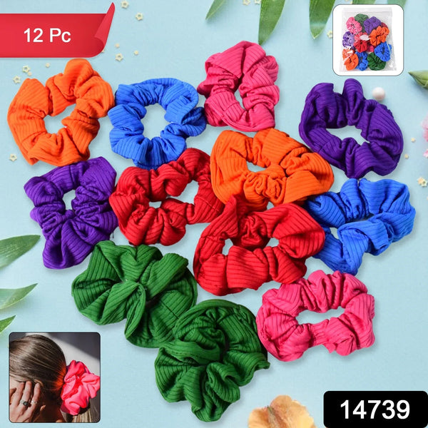 Set of 12 Premium Elastic Hair band Stylish Hair Accessories - Justgrabit Inc.