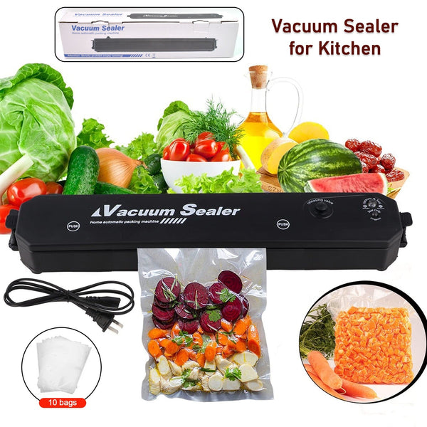 Vacuum Sealer Machine 10 Bags, Automatic Hands - Free, Smart Food Preservation (1 Set) - justgrabit.in | Just Grab It