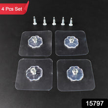 Self Adhesive Hooks Sticker | Screw Nut and Bolt Type (4 Pcs Set) - justgrabit.in | Just Grab It