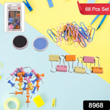 Binder Clips Paper Clips, Push Pins for Office and School Supplies (68 Pcs Set) - Justgrabit Inc.