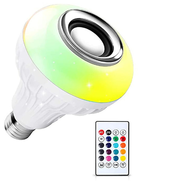 Wireless Bluetooth Sensor 12W Music Multicolor LED Bulb with Remote Controller - Justgrabit Inc.