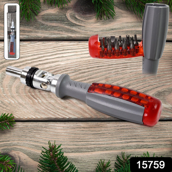 Multi Bits Ratchet Screwdriver Set, Adjustable Angle Two - Way Ratcheting (1 Set) - justgrabit.in | Just Grab It