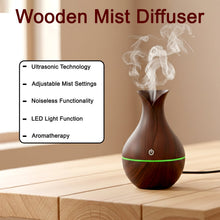 Mini Wooden Vase Pot Diffuser Cool Mist Atomization Humidifier (1 Pc) - justgrabit.in | Just Grab It