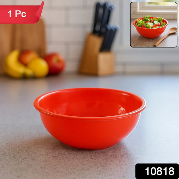 Plastic 6 Inch Red Round Deep Serving Bowl (1 Pc) - justgrabit.in | Just Grab It