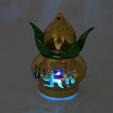 Gold Plated Eco Friendly LED Kalash for Pooja Mandir, Ganesh Ganesha (1 pc / Multicolor LED) - justgrabit.in | Just Grab It