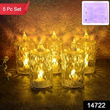 LED Crystal Effect Flameless Candle Light Set (5 Pc) - Justgrabit Inc.