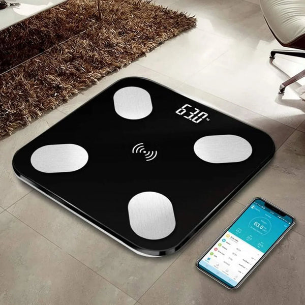 Bluetooth Body Fat Scale Digital Smart Body Weight Scale iOS and Android App to Manage Body Weight, Body Fat, Water, Muscle Mass, BMI, BMR, Bone Mass and Visceral Fat with BMI Scale - Justgrabit Inc.