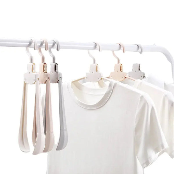 Cloth Hanger 6 in 1 Multi - Layer Hanging Mass Pants Rack Stainless Steel Pants Hangers Folding Storage Rack Space Saver Storage for Trousers Scarf Tie Belt - justgrabit.in | Just Grab It