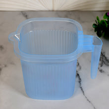 Plastic Square Transparent Bath Water Mug (1 Pc / 1000 ML / Mix Color) - justgrabit.in | Just Grab It