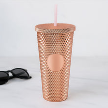 Studded Cup Tumbler Straw Lid - Plastic Double Walled Cold Cup for iced Coffee - justgrabit.in | Just Grab It