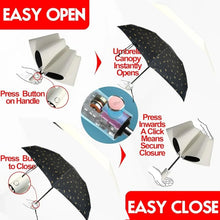 3 - Fold Cute Umbrella – Sun & Rain Protection, UV Shield (1 Pc / With Zip Case) - Justgrabit Inc.