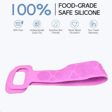Silicone Body Back Scrubber Double Side Bathing Brush for Skin Deep Cleaning, Scrubber Belt - Justgrabit Inc.