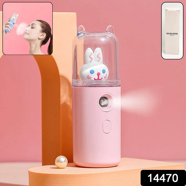 Portable Mini Facial Steamer – USB Rechargeable Nano Mist Sprayer with Cute Cartoon Design - Justgrabit Inc.