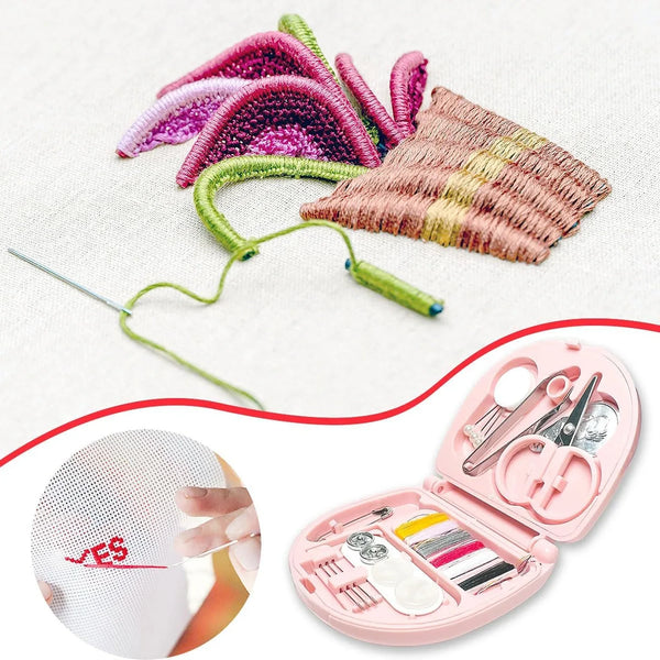 Mini Travel Sewing Kit for Beginners with Threads & Scissors - Justgrabit Inc.