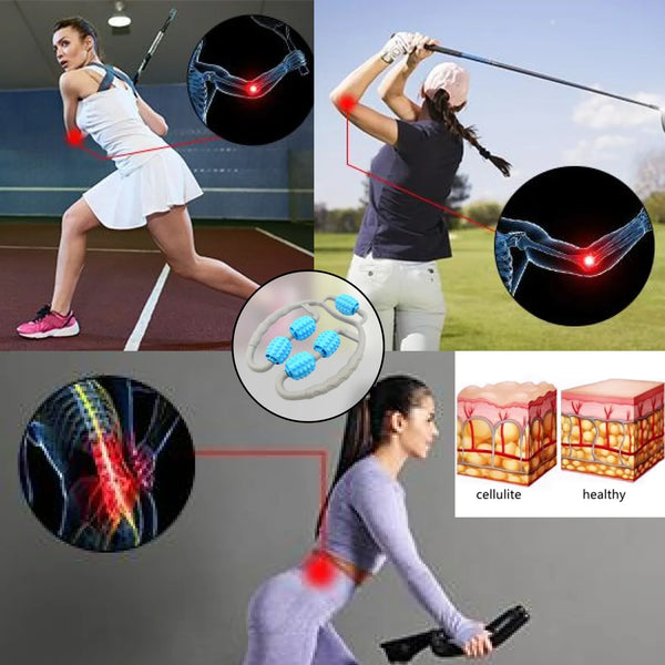 Muscle Massage Roller for Leg Soreness & Relaxation (5 Wheels, 1 Pc) - Justgrabit Inc.