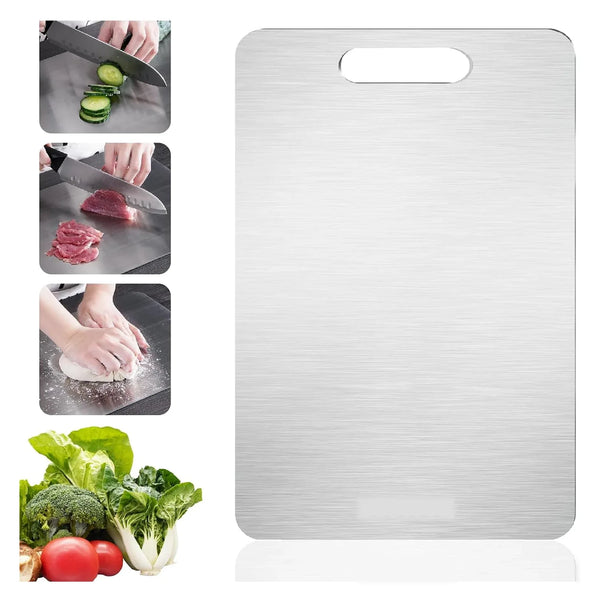 Apex Large Stainless Steel Multipurpose Chopping & Cutting Board (260x360mm / 1 Pc) - justgrabit.in | Just Grab It