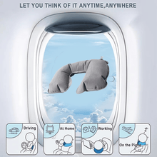 Inflatable & Foldable, Pillow U Shape Air Cushion Travel Pillow (1 Pc / Mix Color) - justgrabit.in | Just Grab It