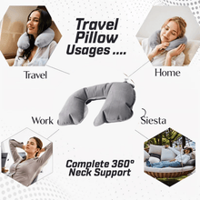 Inflatable & Foldable, Pillow U Shape Air Cushion Travel Pillow (1 Pc / Mix Color) - justgrabit.in | Just Grab It