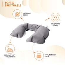 Inflatable & Foldable, Pillow U Shape Air Cushion Travel Pillow (1 Pc / Mix Color) - justgrabit.in | Just Grab It