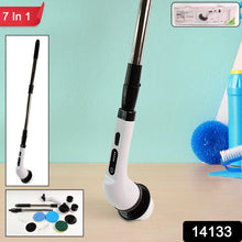 7 - in - 1 Electric Spin Scrubber Cleaning Brush with Extension Handle (1 Set) - Justgrabit Inc.