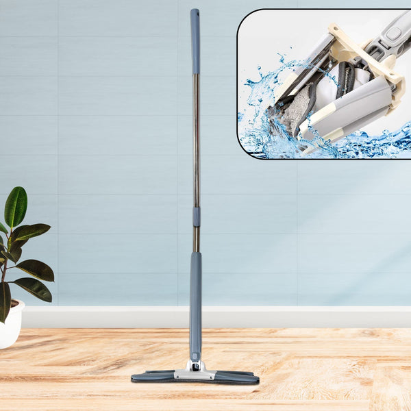X - Shape Hands - Free Squeeze Microfiber Floor Mop for Home Cleaning - justgrabit.in | Just Grab It