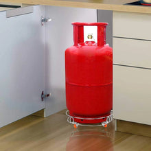 Stainless Steel Gas Cylinder Trolley with Wheels LPG Cylinder Roller Stand Movable Trolley - Justgrabit Inc.