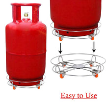 Stainless Steel Gas Cylinder Trolley with Wheels LPG Cylinder Roller Stand Movable Trolley - Justgrabit Inc.