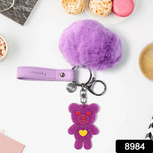 Cute Cartoon Keychain with Fluffy Pom (1 Pc) - Justgrabit Inc.