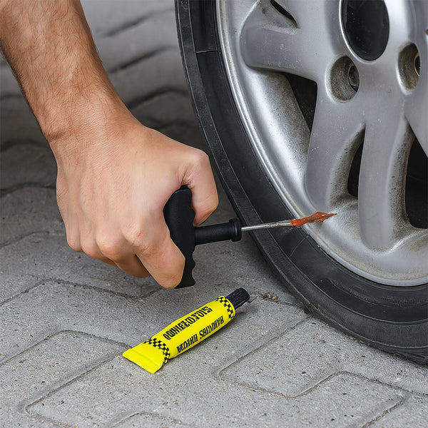Tyre Puncture Repair Kit with 3 Seal Strips (5 Pcs Set) - justgrabit.in | Just Grab It