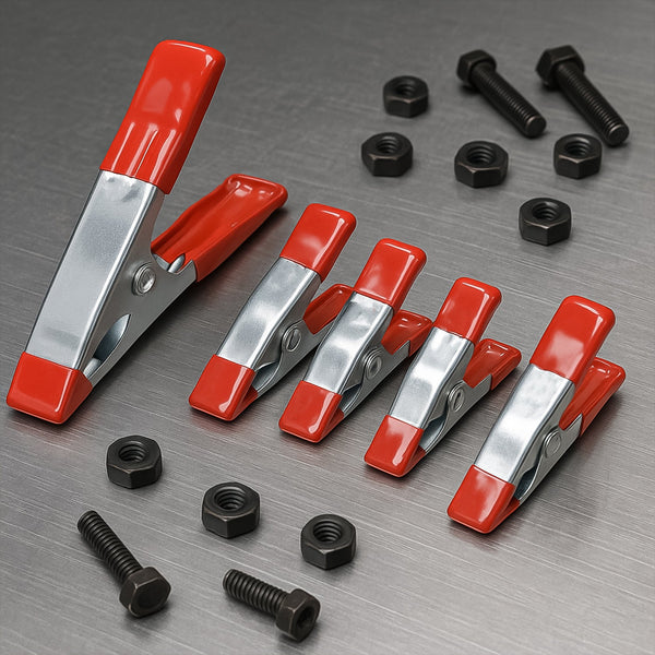 Metal Spring Clamps, Heavy Duty Spring Metal Clips Clamp (5 Pcs Set) - justgrabit.in | Just Grab It