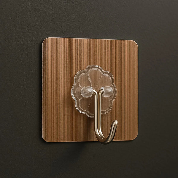 Adhesive Heavy - Duty Hooks for Kitchen and Bathroom (1 Pc / 6×6 Cm) - Justgrabit Inc.