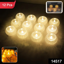 Set of 12 LED Crystal - Effect Flameless Smokeless Decorative Candles - Justgrabit Inc.