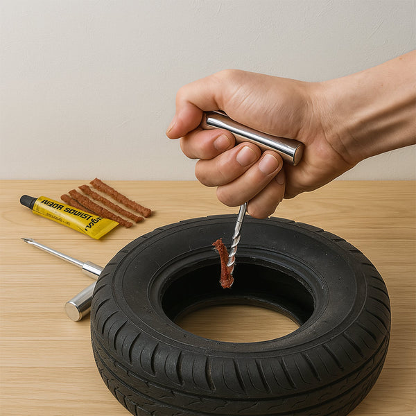 Tyre Repair Puncture Kit with 5 Rubber Strips (8 Pcs Set) - justgrabit.in | Just Grab It