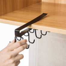 Double - Row Metal cupholder Rack, Multi - Purpose Iron Hanger with 6 Hooks (1 Pc) - justgrabit.in | Just Grab It