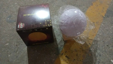 3D Moon Night Lamp with Stand (Color Box / White & Yellow Light / 1 Pc) - justgrabit.in | Just Grab It