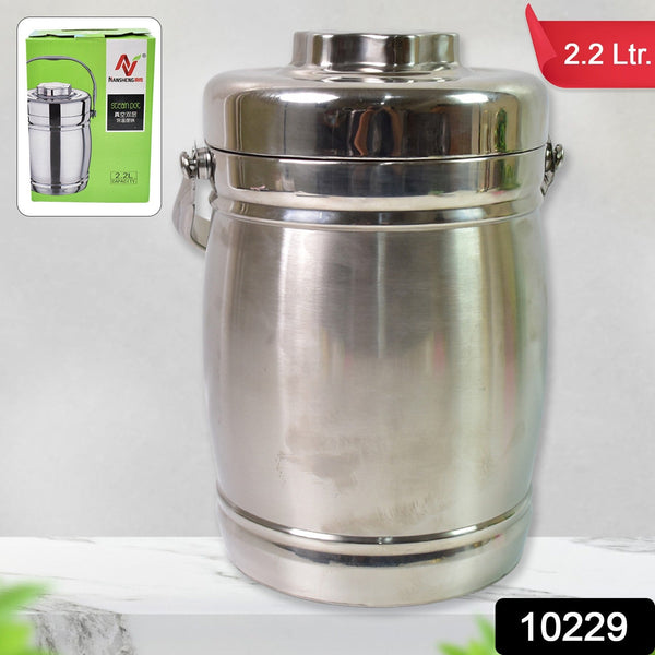 Stainless Steel Lunch Box, Insulated Lunch Box Double Vacuum‑Layer (2.2 Ltr.) - justgrabit.in | Just Grab It